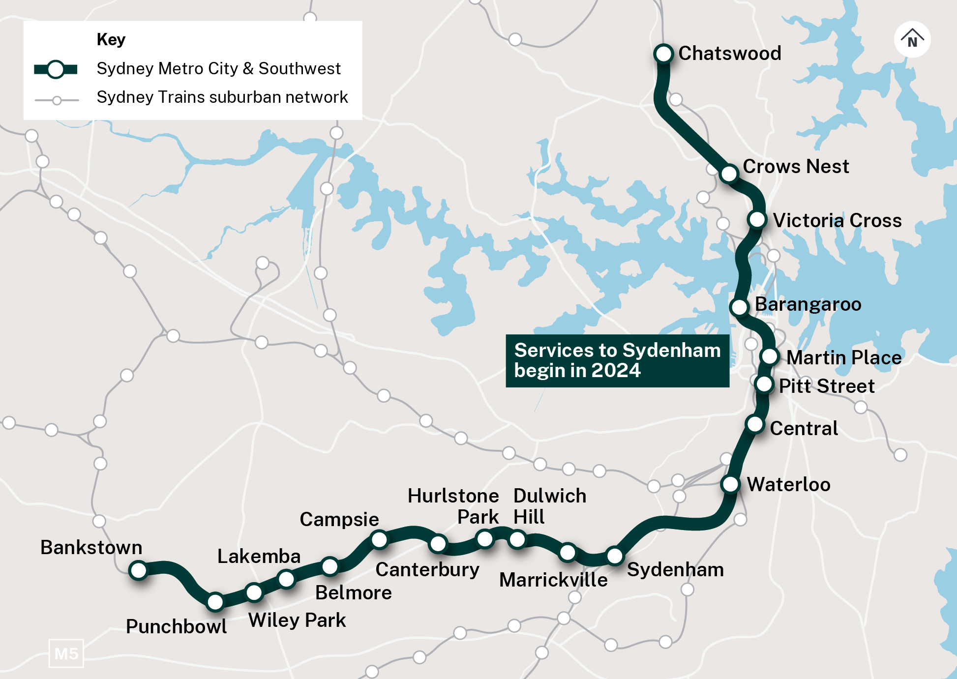 City & Southwest alignment map