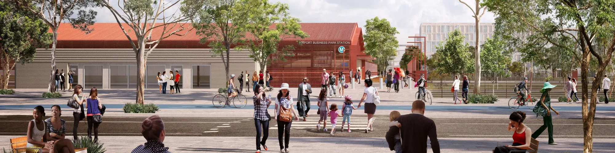 Artist’s impression of Airport Business Park Station