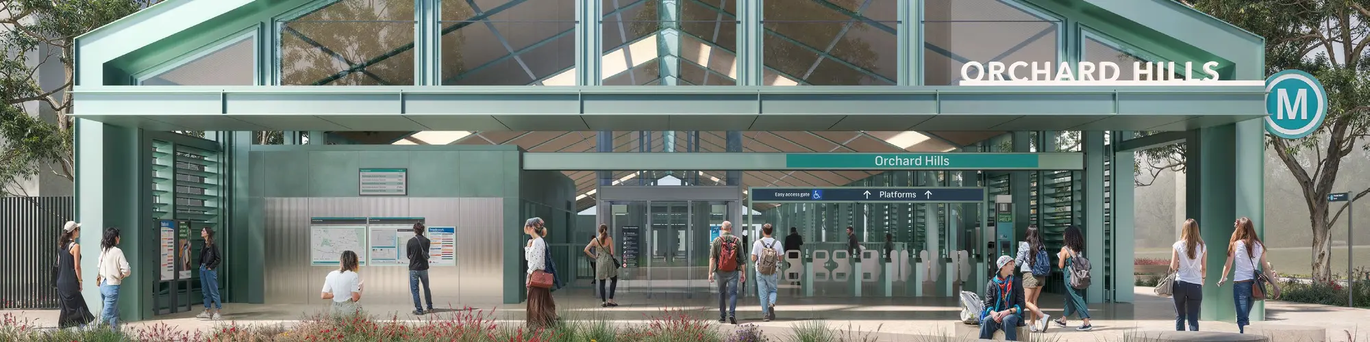 Artist's impression of Orchard Hills Station