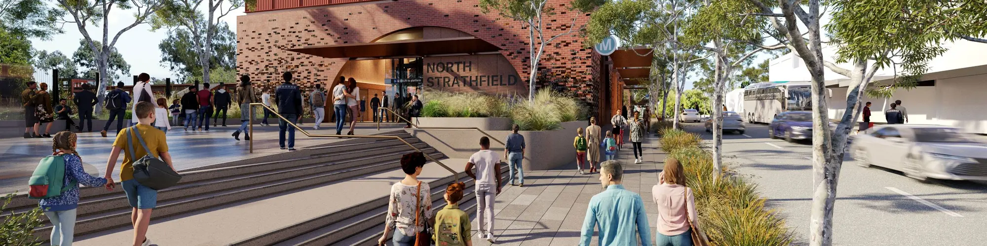 Artist’s impression of North Strathfield metro station