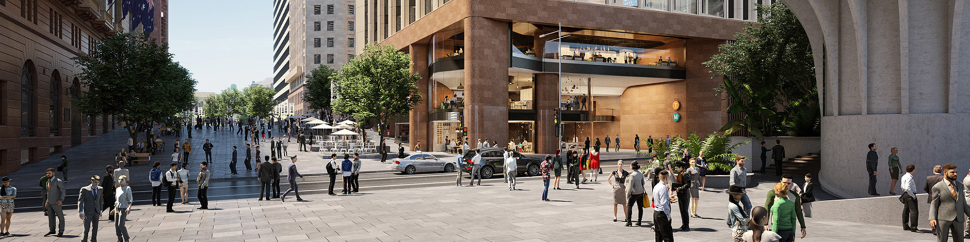 Artist's impression of Sydney Metro Martin Place Station south tower, facing east.