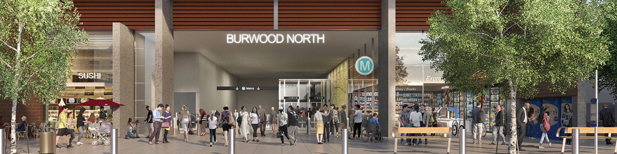 Artist’s impression of Burwood North Station