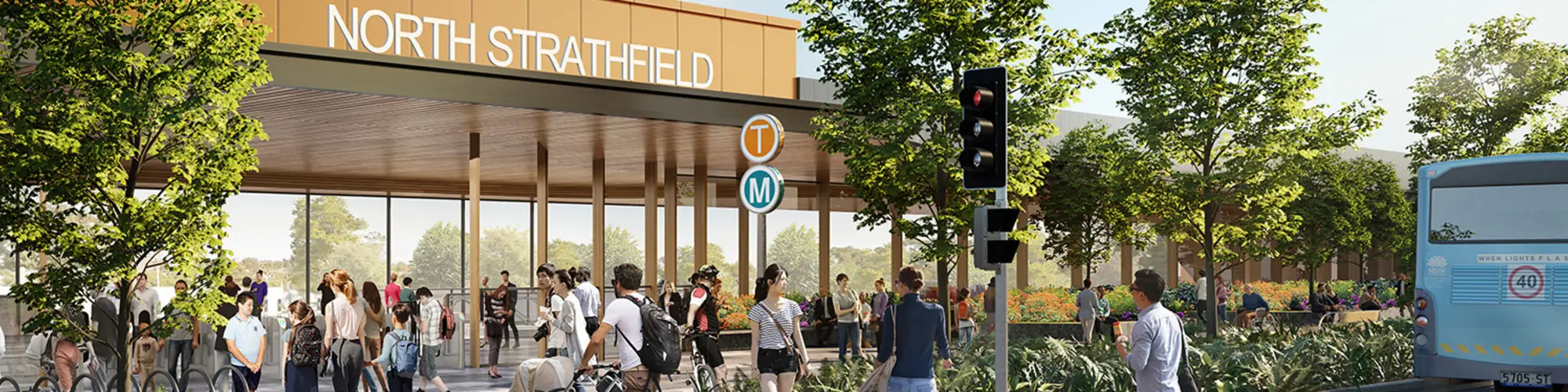Artist’s impression of North Strathfield metro station