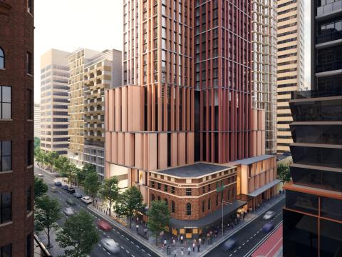 Artist's impression of Pitt Street South building in the Sydney CBD.