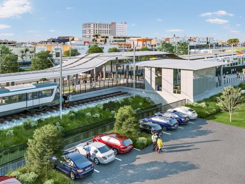 Artist's impression of Bankstown Station aerial view