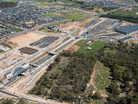 Sydney Metro Tallawong Station aerial view