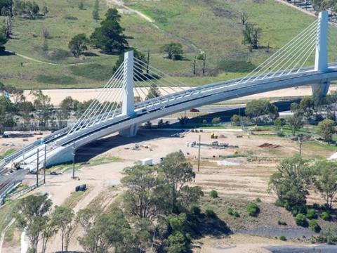 Sydney Metro cable stayed bridge aerial