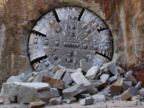 Tunnel Boring Machine Maria breakthrough at Epping