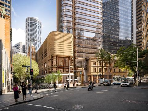AI image of the entry from Bligh Street to the Hunter street station