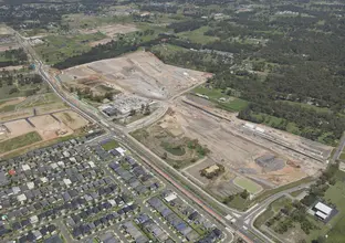 A bird's eye view of  Sydney Metro's Trains Facility construction site.