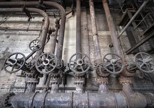 
A look inside the old boiler room at the heritage-listed White Bay Power Station.