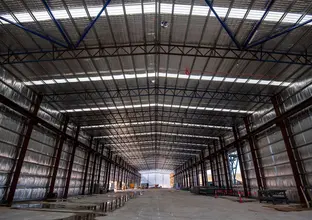 An on the ground view of construction shed at Sydney Metro's Eastern Creek Station precast site.