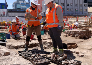 Tow workers are investigating an artifact from The Parramatta Metro Station