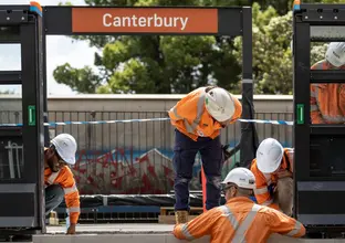 Canterbury Station platform screen door 