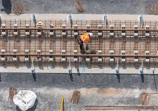  first tracks being laid at the Luddenham Station