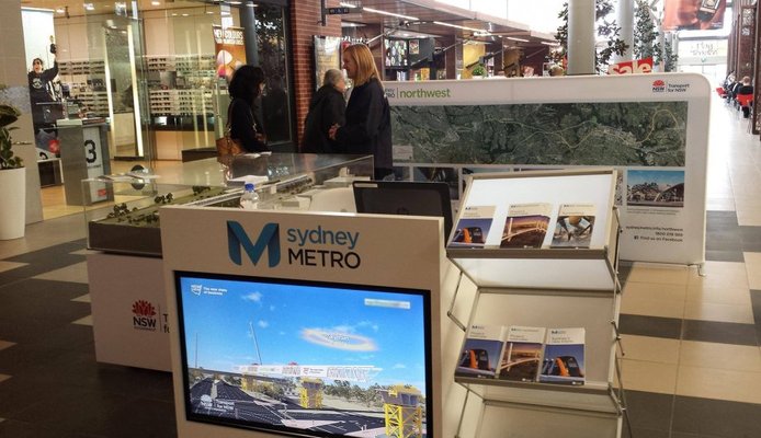 Sydney Metro's mobile Community Information stand