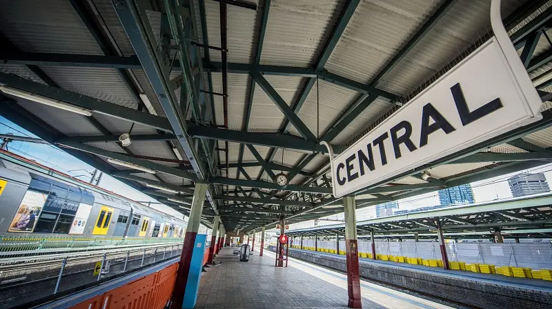 A view looking down the train platforms at Sydney's Central Station - soon to be the site for Sydney Metro platform construction.
