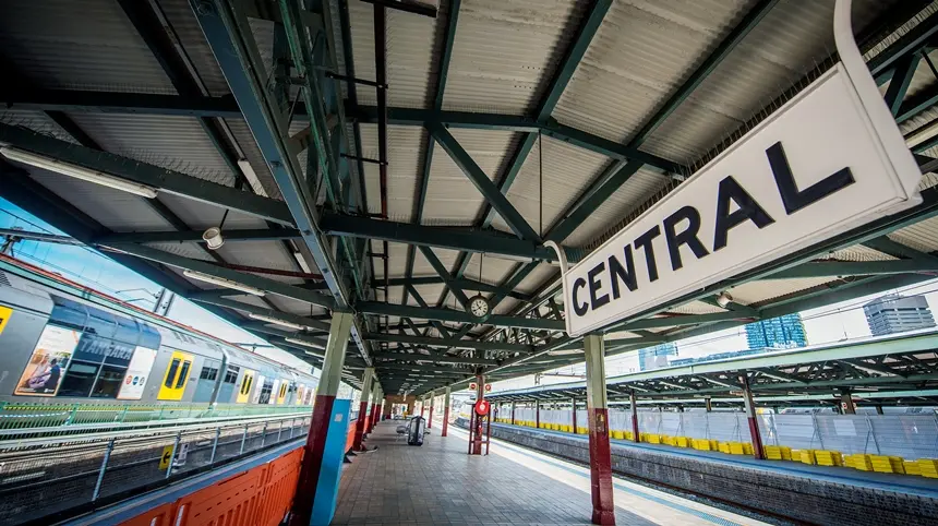 A view looking down the train platforms at Sydney's Central Station - soon to be the site for Sydney Metro platform construction.