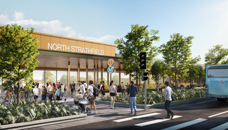 Artist’s impression of North Strathfield metro station