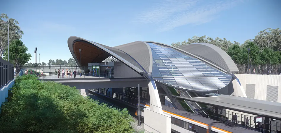 Artist's impression of Cudgegong Road station