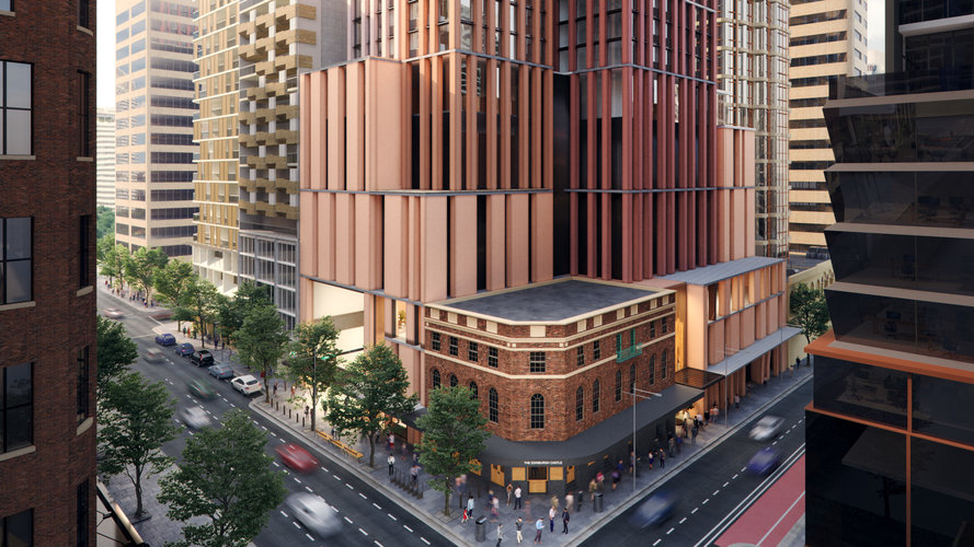 Artist's impression of Pitt Street South building in the Sydney CBD.
