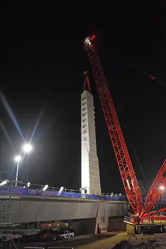 Sydney Metro skytrain bridge tower installation tall