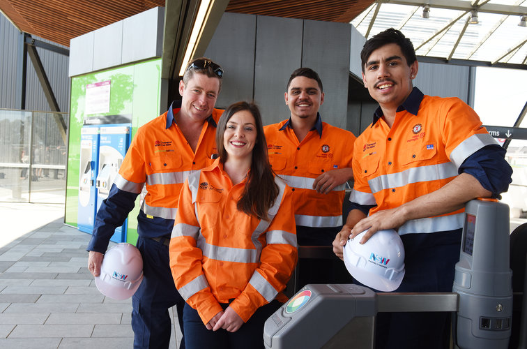 Trainees working on Sydney Metro Northwest 
