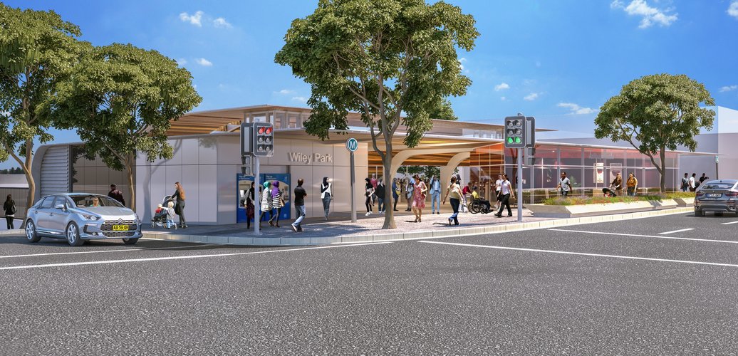 Artist's impression of Wiley Park Station