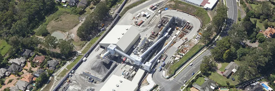 Aerial view of Cherrybrook construction site