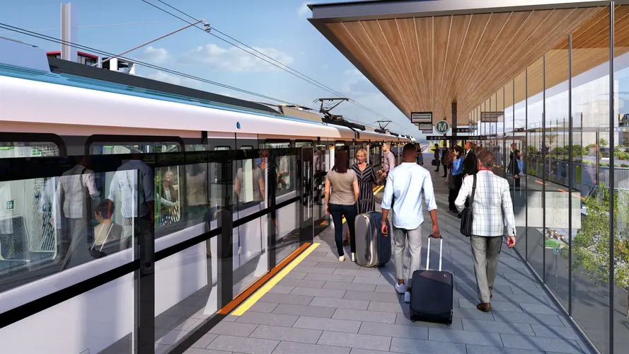 Artist's impression of Luddenham Station platform