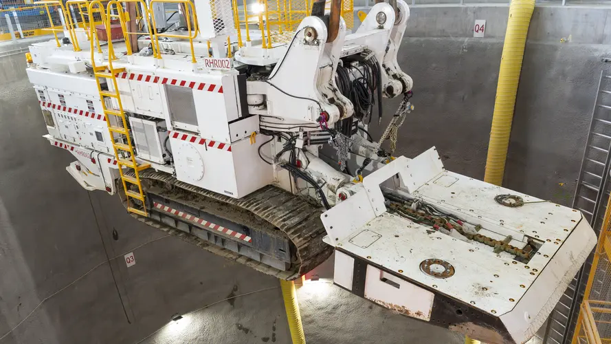 Roadheaders is being entered into a tunnel that will connect the 24-kilometre Sydney Metro West line to a new stabling and maintenance facility at Clyde.   