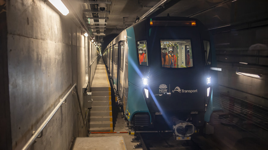 Metro rail is being tested under a tunnel 
