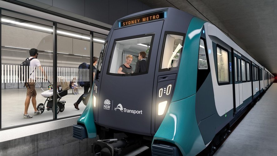 Artist's impression of a Metro train pulling into an underground station