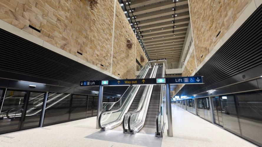Barangaroo Station escalators 