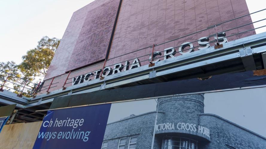"Victoria Cross" signage outside Victoria Cross Station 