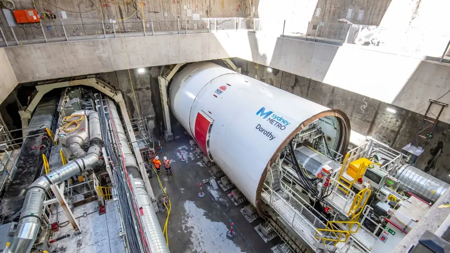 TBM Dorothy being set up to dig tinnels