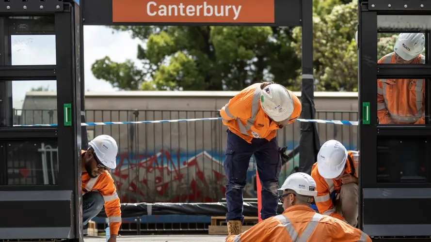 Canterbury Station platform screen door 