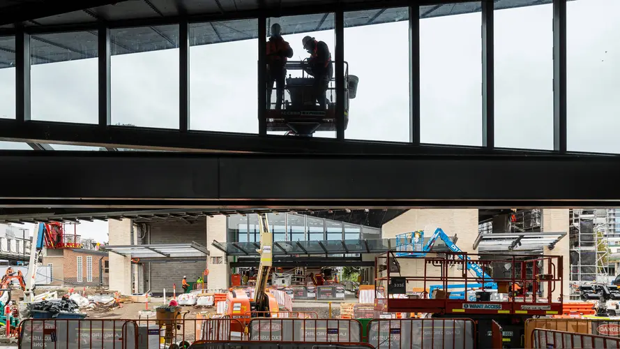 inside the Bankstown station site 