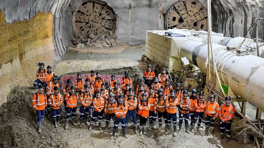 TBM breakthrough underground