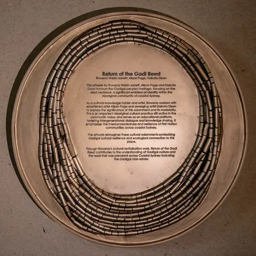 Metro art being installed at Gadigal Station