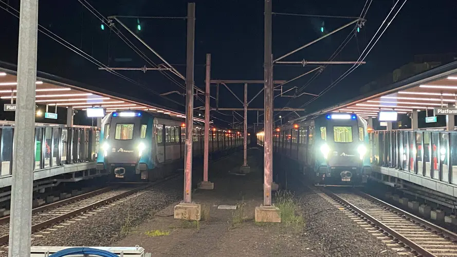 Two trains at Bankstown