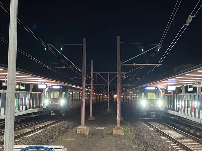 Two trains at Bankstown