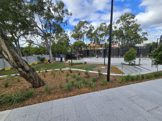 Landscaping at the new Punchbowl plaza