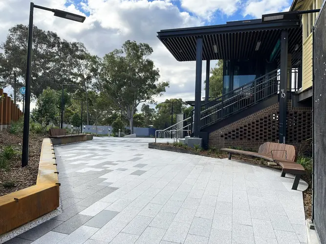 Entrance to Punchbowl Station in new plaza