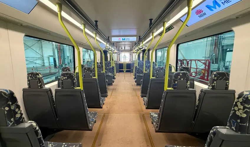 Inside of the first WSA metro train